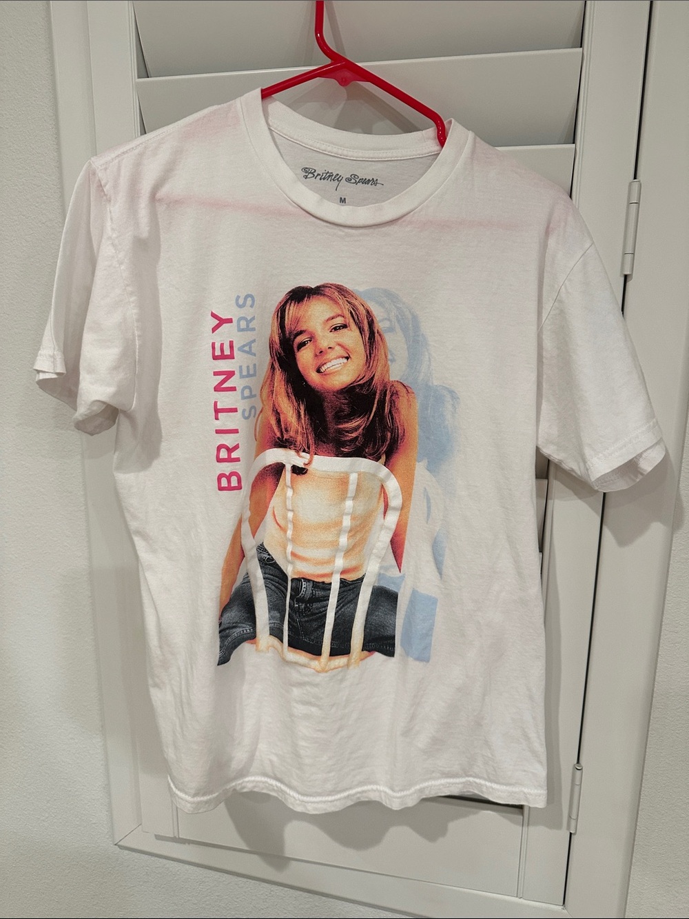 Britney Spears White Graphic Short Sleeve Tee